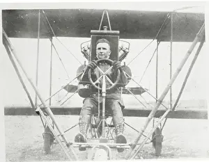Early Pilot Robert H. Willis in Flying Machine