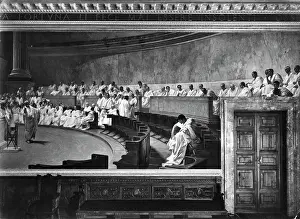 Loneliness Prints: Early Roman Senate Mural Painting by Maccari