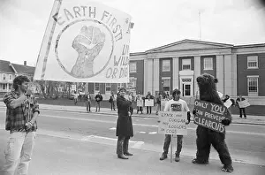 Pollution Prints: Earth First! Demonstrating