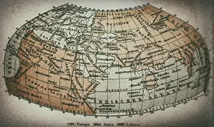 Manuscript Prints: Earth map according to Claudius Ptolemaeus