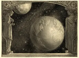 Planet Prints: The Earth with the Milky Way and moon