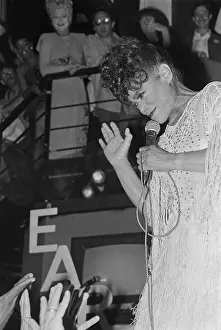 Prints of American singer and actress Eartha Kitt (1927 - 2008) performs at the Limelight in New York City, USA, circa 1987. (Photo by Michael Ochs Archives/Getty Images) Captivating Art Prints Celebrating the Iconic Performer’s Legacy: Eartha Kitt