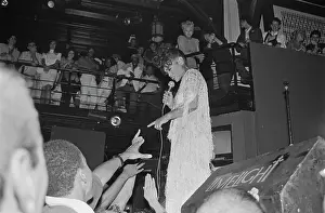 Prints of American singer and actress Eartha Kitt (1927 - 2008) performs at the Limelight in New York City, USA, circa 1987. (Photo by Michael Ochs Archives/Getty Images) Captivating Art Prints Celebrating the Iconic Performer’s Legacy: Eartha Kitt