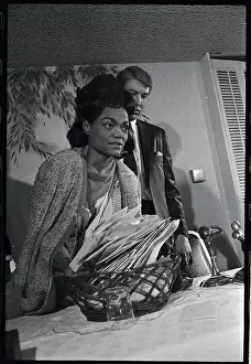 Prints of (Original Caption). Photo shows singer Eartha Kitt as she displays a basketful of mail she has received since she made her statement to Mrs. Lyndon Johnson during a luncheon in Washington, last week Captivating Art Prints Celebrating the Iconic Performer’s Legacy: Eartha Kitt Giving Conference