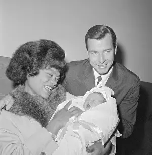 Theater Prints: Eartha Kitt with Husband and Daughter