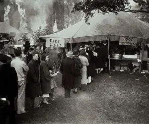 Long Beach Prints: Earthquake Victims Gathering for Free Food