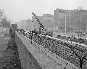 East Berlin Barrier Wall Being Erected