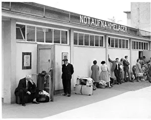 Prints of East Berlin Refugees at West Berlin Reception center, 1961. (Photo by Express/Archive Photos/Getty Images) Berlin Wall (Antifascistischer Schutzwall) Prints: East Berlin Refugees at West Berlin Reception center