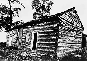 Log Cabin Prints: Front and East End of Abraham Lincoln Cabin from Southeast Corner