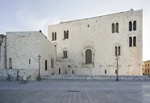 Apulia Prints: East facade of the Romanesque Cathedral Basilica San Nicola, 1087, Bari, Apulia, Italy