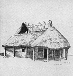 Log Cabin Prints: East Germanic farm from Vehlow in the Prignitz