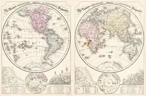 Images Dated 18th May 2017: Easter hemisphere map 1867