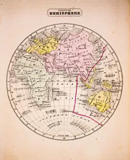 Images Dated 1st December 2015: Eastern Hemisphere 1852 Map