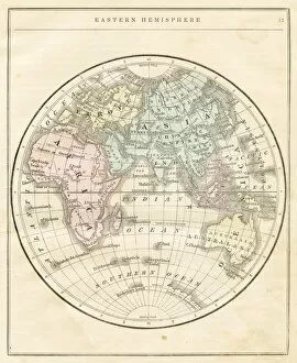 Images Dated 26th July 2016: Eastern Hemisphere map 1856