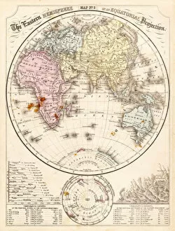 Images Dated 1st August 2016: Eastern Hemisphere map 1856
