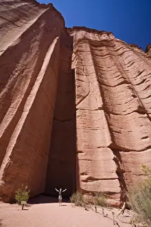 Cloudless Prints: Echo chamber Chimenea del Eco in the sandstone canyon in the national park