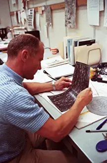 Ed Aldrin Studying Moon Charts