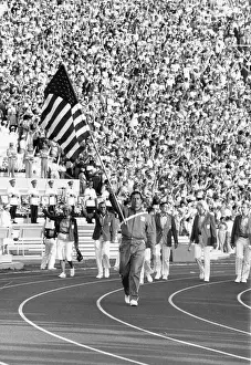 Ed Burke Carries U.S. Flag At Olympic Games Opening Ceremony