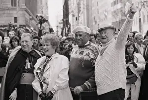 Maureen Ohara Prints: Ed Koch, Benjamin Ward, Maureen O'Hara and Cardinal O'Connor in St