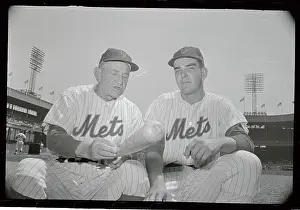 Ed Kranepool Practicing with Coach
