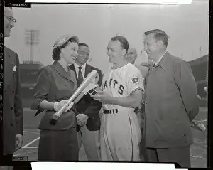 Ed Stanky Receiving Diamond Studded Baseball