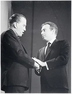 Ed Sullivan Shakes Hands with Jackie Mason
