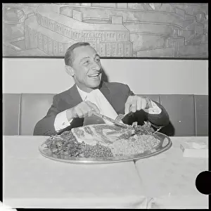 Gluttony Prints: Eddie Arcaro Eating Huge Plate of Food