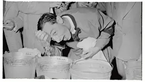 Eddie Arcaro Washing Forehead