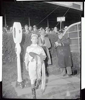 Jamaica Prints: Eddie Arcaro Weighing in Before Race