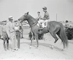 Eddie Arcaro and Whirlaway in Winners Circle