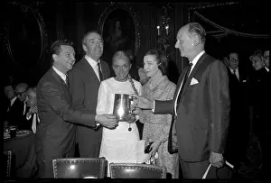 Eddie Bracken Shown with April Olrich and Her Award