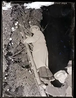 Eddie Cantor with Giant Christmas Tree
