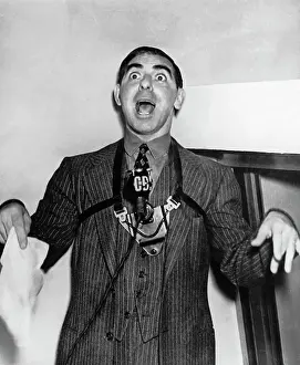 Eddie Cantor with Microphone Strapped to Chest