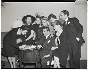 Government Bond Prints: Eddie Cantor Signing Members to Buy Bonds