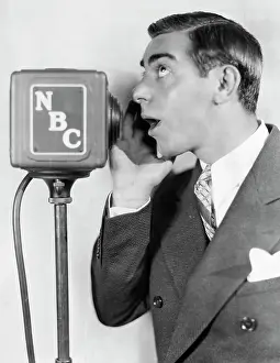 Conversation Prints: Eddie Cantor Talking Into A Microphone
