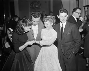 Eddie Fisher and Debbie Reynolds During Engagment Party