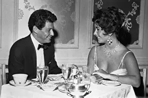 Dining Prints: Eddie Fisher and Liz Taylor at Dinner Table