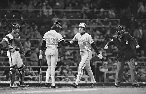 Eddie Murray Greeting Cal Ripken, Jr