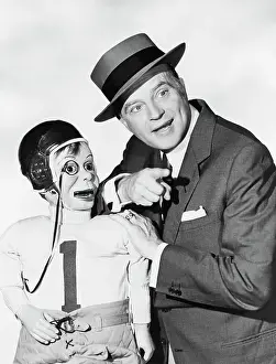 Football Uniform Prints: Edgar Bergen with Charlie McCarthy in Football Uniform