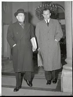 Edgar Faure Speaking to Newsmen