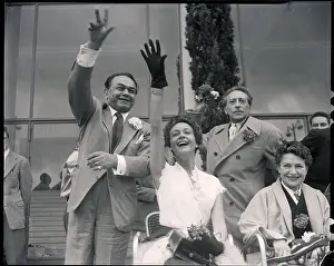 Edward G Prints: Edgar G. Robinson With Giselle Pascal