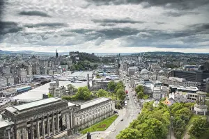 Edinburgh city view from Calton Hill looking towards the Old Town