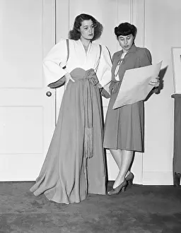 Paramount Prints: Edith Head and Eileen Drew Looking at Sketch