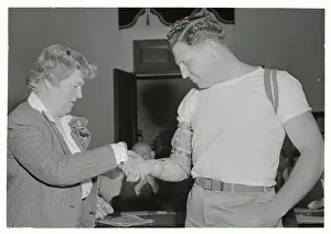 Edith Nourse Rogers Greeting Injured Private First Class