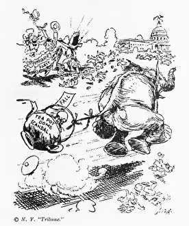 Democrat Prints: Editorial Cartoon Illustration of Teapot Dome Scandal