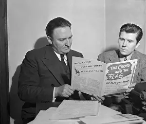 Smith Prints: Editors Holding First Copy of The Cross and the Flag