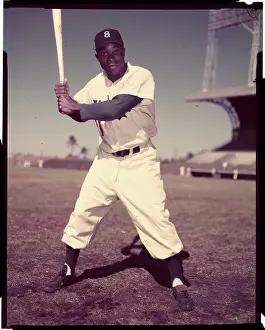 Edmundo Sandy Amoros with Baseball Bat