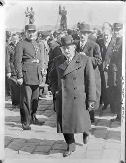 Edouard Daladier Walking in Street