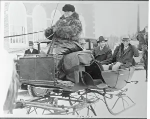 Michigan Prints: Edsel and Henry Ford Sleigh Riding