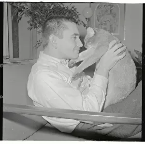 Edward Albee Holding Cat